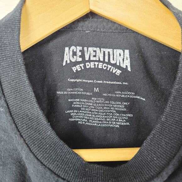 Ace Ventura Pet Detective Shirt Mens Medium Black Jim Carrey Movie Rap Tee - Picture 3 of 6